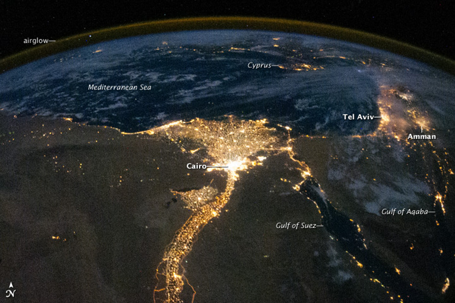 Nile at Night from the international space station ISS