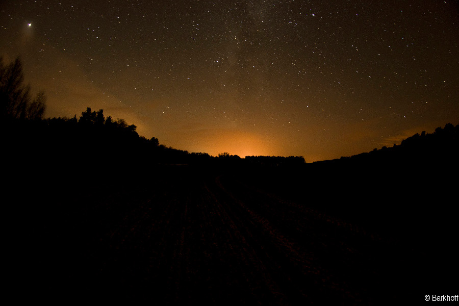 Sky glow from a distant city