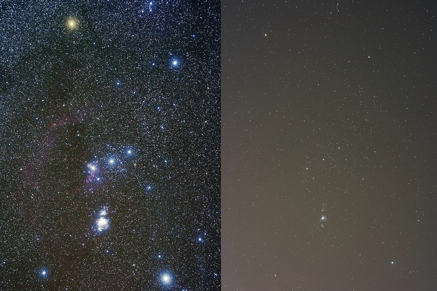 Pristine Night Sky versus Urban Night Sky