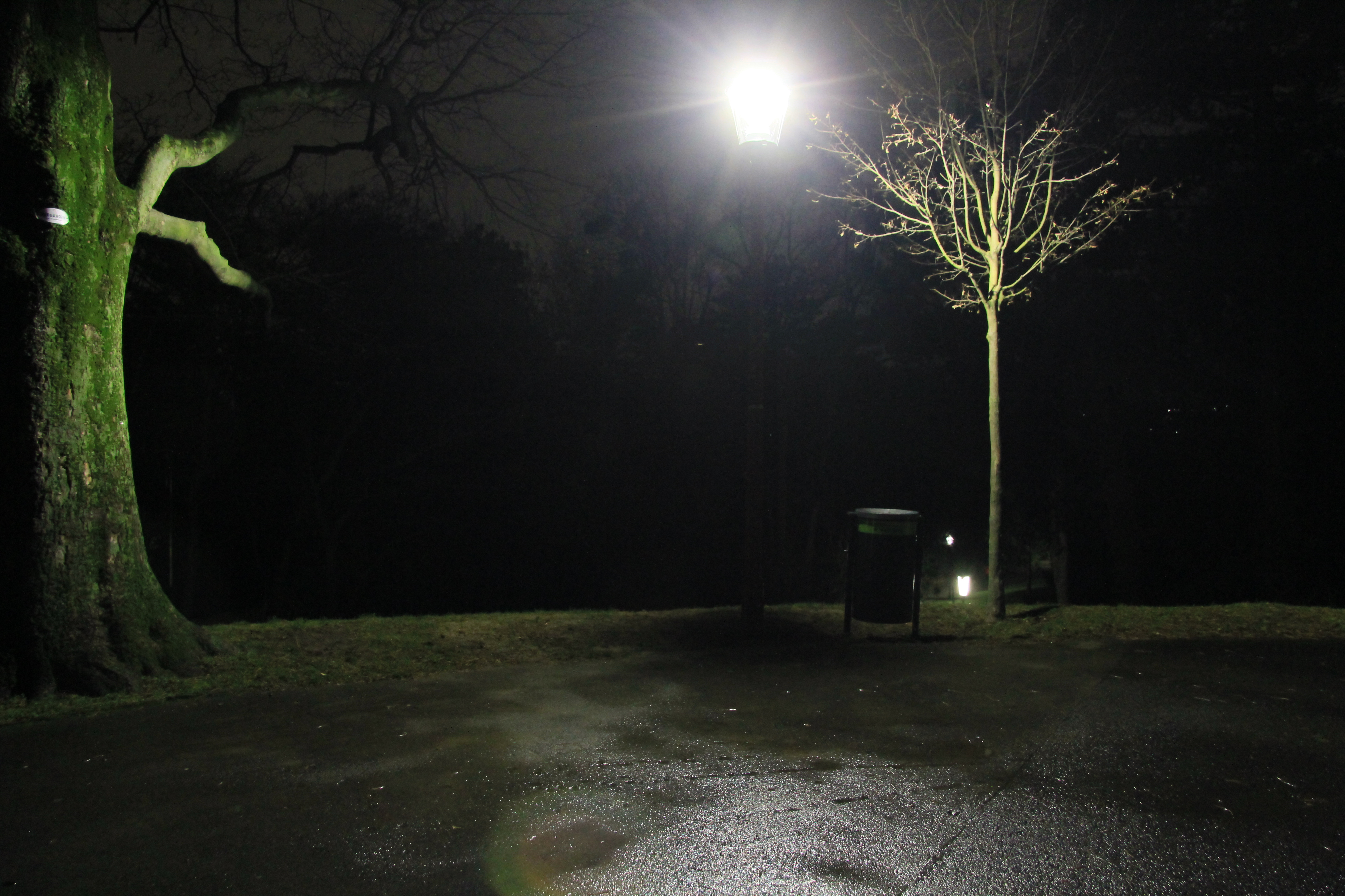 Glaring LED in a park in Vienna